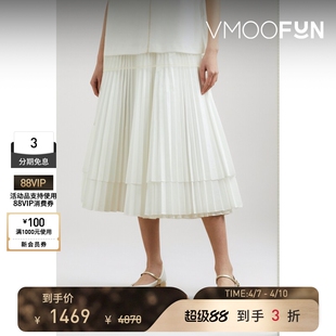 春夏女褶裥围裹式 半身裙小白裙 KISADA CHIKA