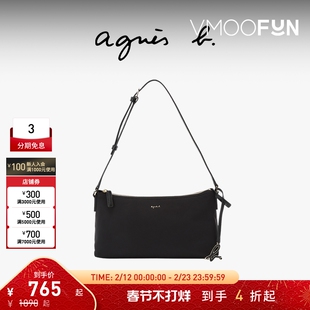 【折扣】agnès b.经典系列尼龙女士手提包小拎包设计感单肩包