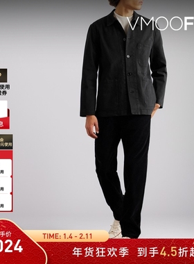 【折扣】Officine Generale 男秋冬黑色休闲衬衫式夹克外套