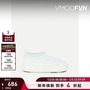 女舒适人造皮革边饰尼龙便鞋 Boot Moon 休闲鞋 折扣