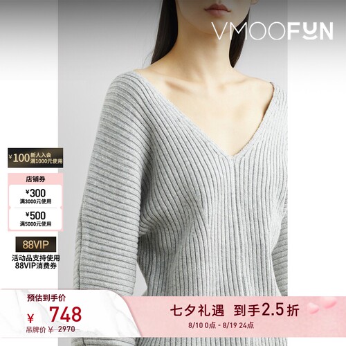 【反季特惠】The Range 女秋冬罗纹棉质混纺针织上衣