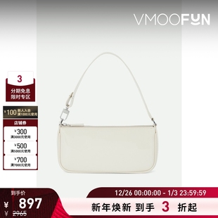 FAR 女白色亮面皮革单肩包 新年礼物