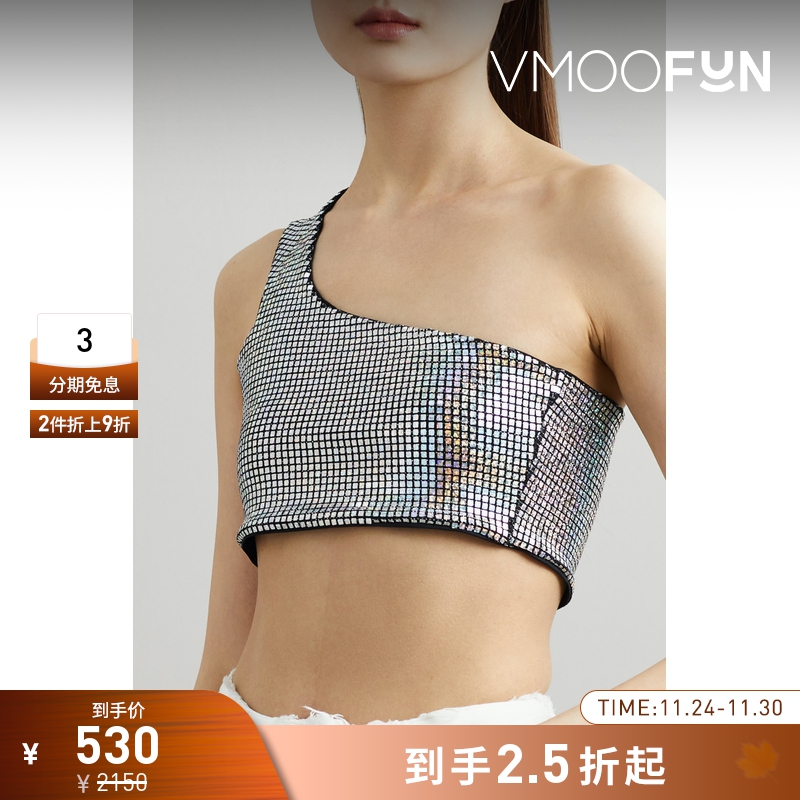 【折扣】Dodo Bar Or女单肩亮片弹力短款上衣