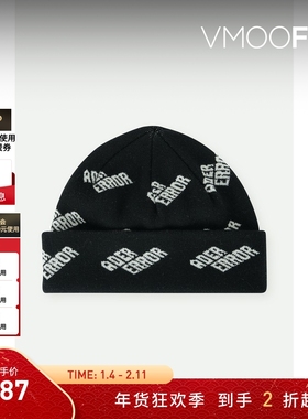 【新年礼物】Ader Error 女针织混纺黑色毛线帽