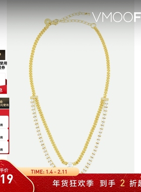 【新年礼物】CZ by Kenneth Jay Lane 女士金色黄铜镀14K金项链