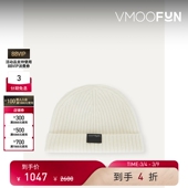 秋冬女白色罗纹针织绵羊毛毛线帽 COURREGES 38焕新周