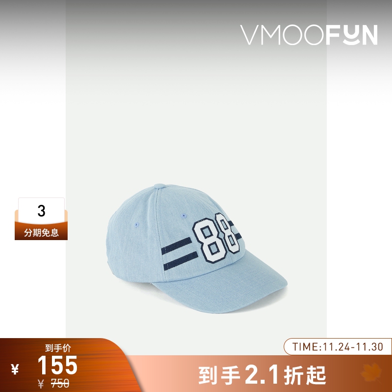 【折扣】YCH 女刺绣棉质斜纹布棒球帽