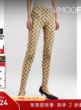 【折扣】MARINE SERRE 女月亮印花弹力踩脚运动紧身裤运动裤