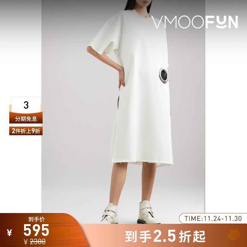 【折扣】Marques' Almeida女挖剪毛边连衣裙小白裙