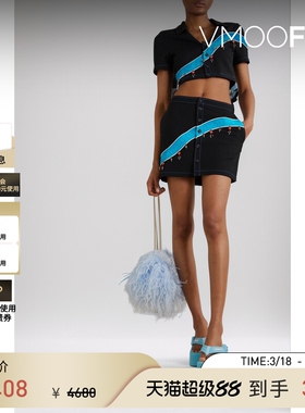 AHLUWALIA 春夏女泡泡纱边饰迷你半身裙