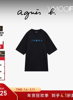 【折扣】agnes b男装SPORT b. Dino刺绣短袖T恤圆领美式百搭