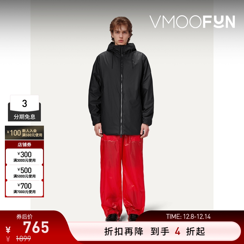 【折扣】Rains 秋冬男女同款黑色宽松连帽外套