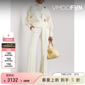 Victoria Beckham女士系带细节蕾丝边饰棉质混纺衬衫