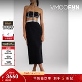 折扣 David Koma 冬季 女抹胸带缀饰中长连衣裙