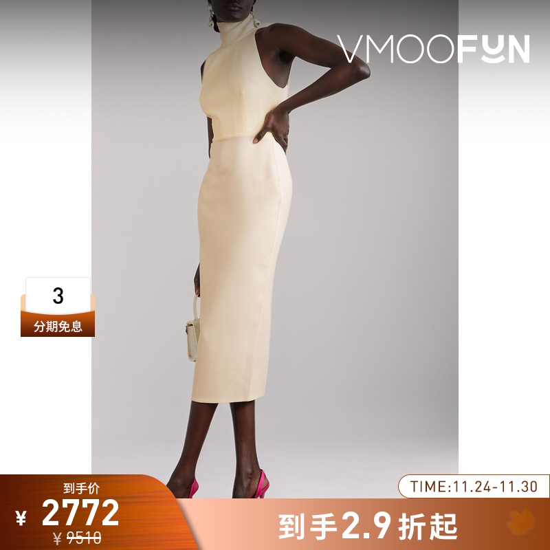 【折扣】Alex Perry 女弹力绉纱中长连衣裙