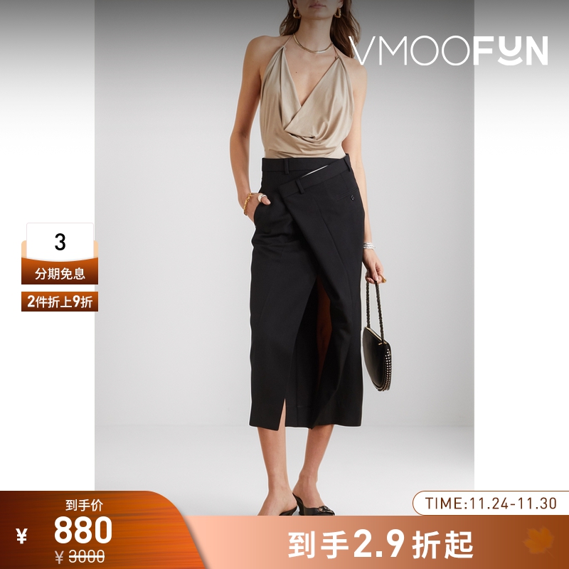 【折扣】GAUGE81 女露背垂坠挂脖连体衣