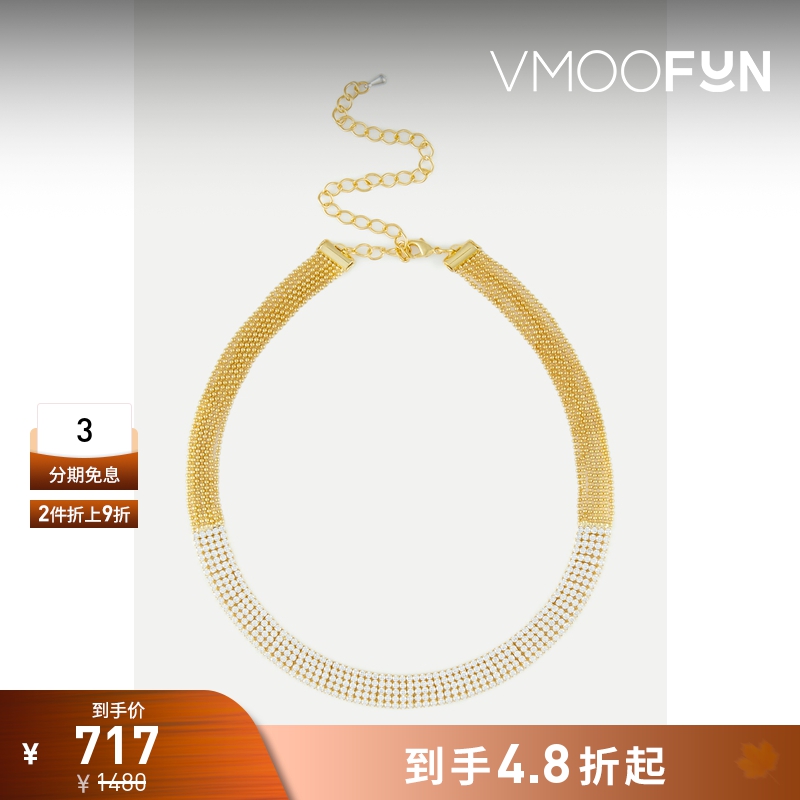 【折扣】CZ by Kenneth Jay Lane 女士金色黄铜镀14K金项链