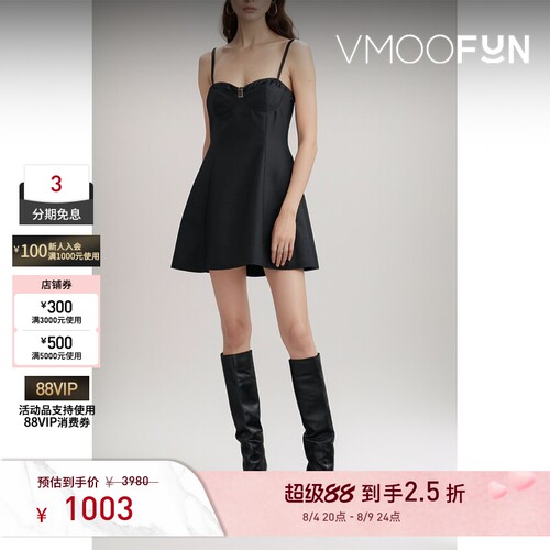 【折扣】YCH女羊毛真丝中长连衣裙小黑裙