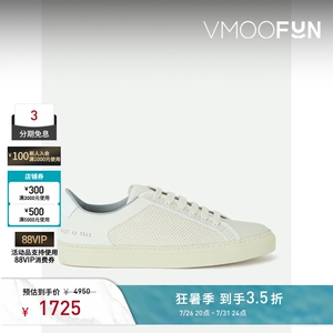 COMMON PROJECTS男士皮革织物棉质帆布运动鞋