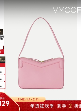 【折扣】Mansur Gavriel女芭比粉多巴胺皮革单肩包腋下包