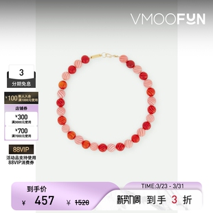 女多巴胺玻璃金色金属项链 SHRIMPS 礼物