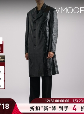 【折扣】Andersson Bell 秋冬男明线细节皮革大衣外套夹克