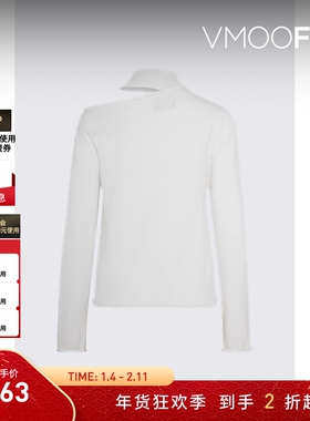 【折扣】RtA 设计感不对称挖剪针织棉质上衣