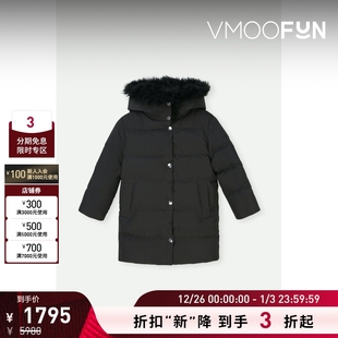 SALOMON YVES 女童连帽皮草边饰鸭绒羽绒服外套 折扣再降