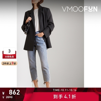 【折扣】[经典款]FRAME女仿旧高腰直筒牛仔裤