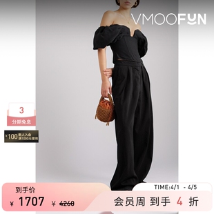 CULT 上衣 GAIA春夏女士露肩缩褶薄纱紧身胸衣式