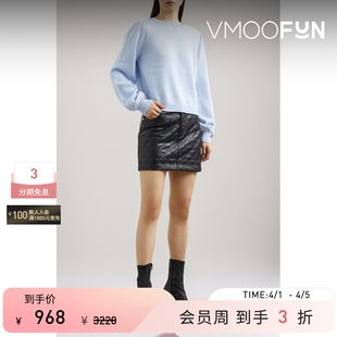 Cami 季 末折扣 羊毛毛衣 NYC女士秋冬带缀饰蓝色直筒型长袖
