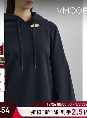 【折扣】Raf Simons 秋冬女挖剪棉质连帽卫衣