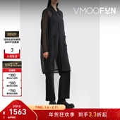 折扣 RtA Yara 早秋女宽松长款 欧亘纱黑色外套