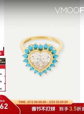 【新年礼物】NUMBERING 早秋女镀金方晶锆石戒指