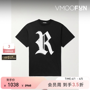 春夏男女同款 品牌标志印花棉质T恤 Simons Raf