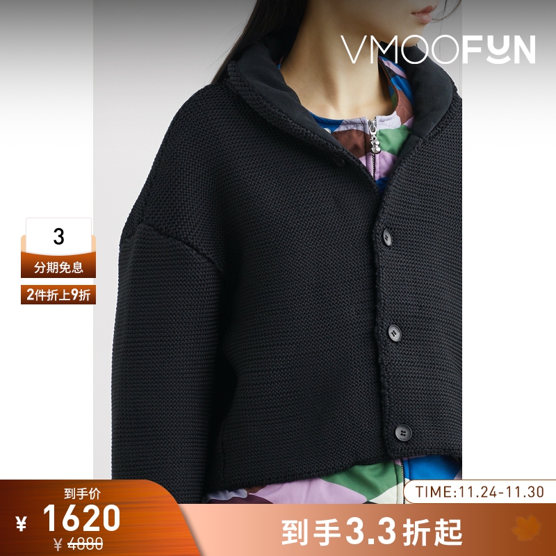 【折扣】8ON8 女印花鸭绒羽绒服黑色外套