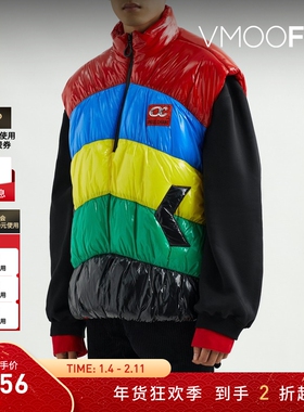 【折扣】ANGUS CHIANG 男宽松绗缝拼接软壳面料背心