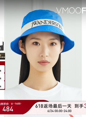 【618返场】JW Anderson女士夏季蓝色刺绣拼接软壳面料渔夫帽
