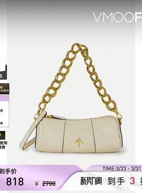 【礼物】MANU Atelier 女皮革香槟色链条包手提包