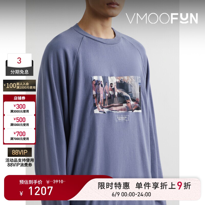 【限时折上9折】Undercover 秋冬男宽松贴花刺绣棉质长袖卫衣