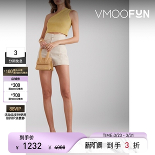 Jacquemus 春夏女轻薄高腰设计挖剪亚麻短裤