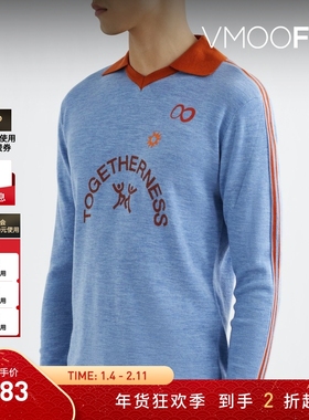 【折扣】Wales Bonner男刺绣印花羊毛针织Polo衫