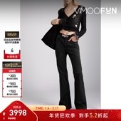 R13 折扣 女士休闲酷感棉质混纺灯芯绒直筒裤