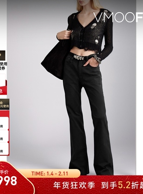 【折扣】R13 女士休闲酷感棉质混纺灯芯绒直筒裤