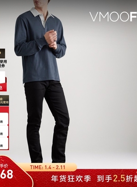 【折扣】Rag＆Bone男宽松棉质长袖 Polo 衫