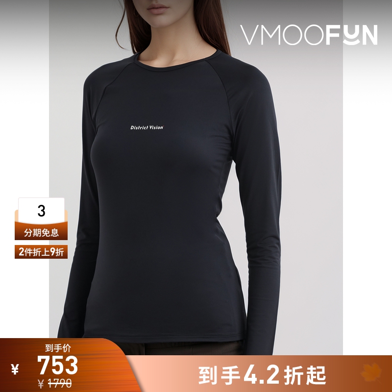 【折扣】DISTRICT VISION 秋冬女印花弹力平纹布上衣打底衫