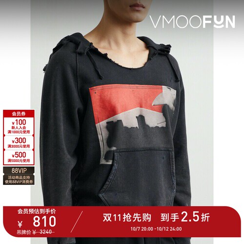 【早秋特惠】1017 ALYX 9SM 秋冬男印花仿旧棉质连帽卫衣