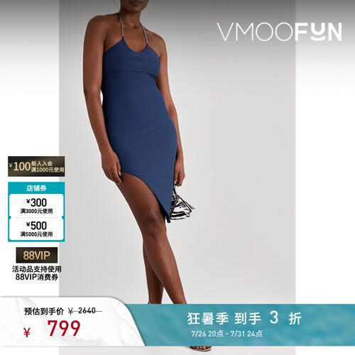 ALIX NYC春夏女士解构挂脖领短裙连衣裙
