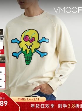 【折扣】ICECREAM 秋冬男印花棉质平纹布卫衣