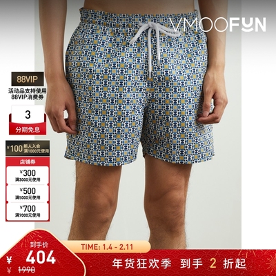 【折扣】Frescobol Carioca 男直筒印花泳裤